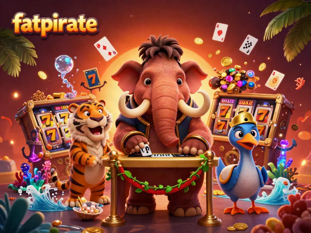 Experience the excitement of fatpirate casino with vibrant 3D characters, slots, and dynamic game elements.