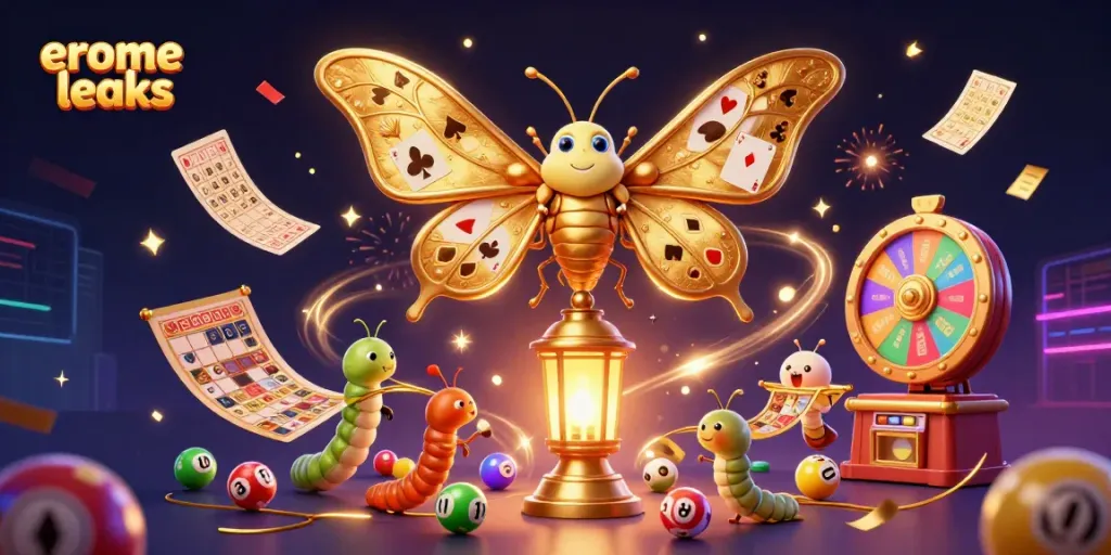 Engage with erome leaks as vibrant lottery elements animate in a casino scene full of excitement.