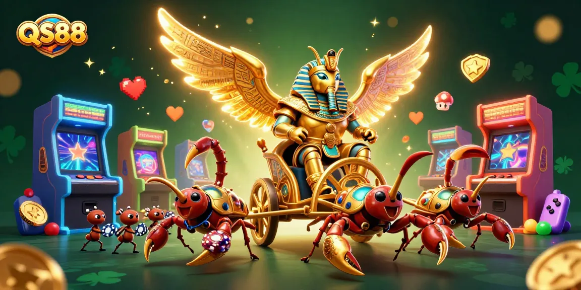 Experience thrilling wins at QS88 with dynamic casino elements and cheerful gaming characters.